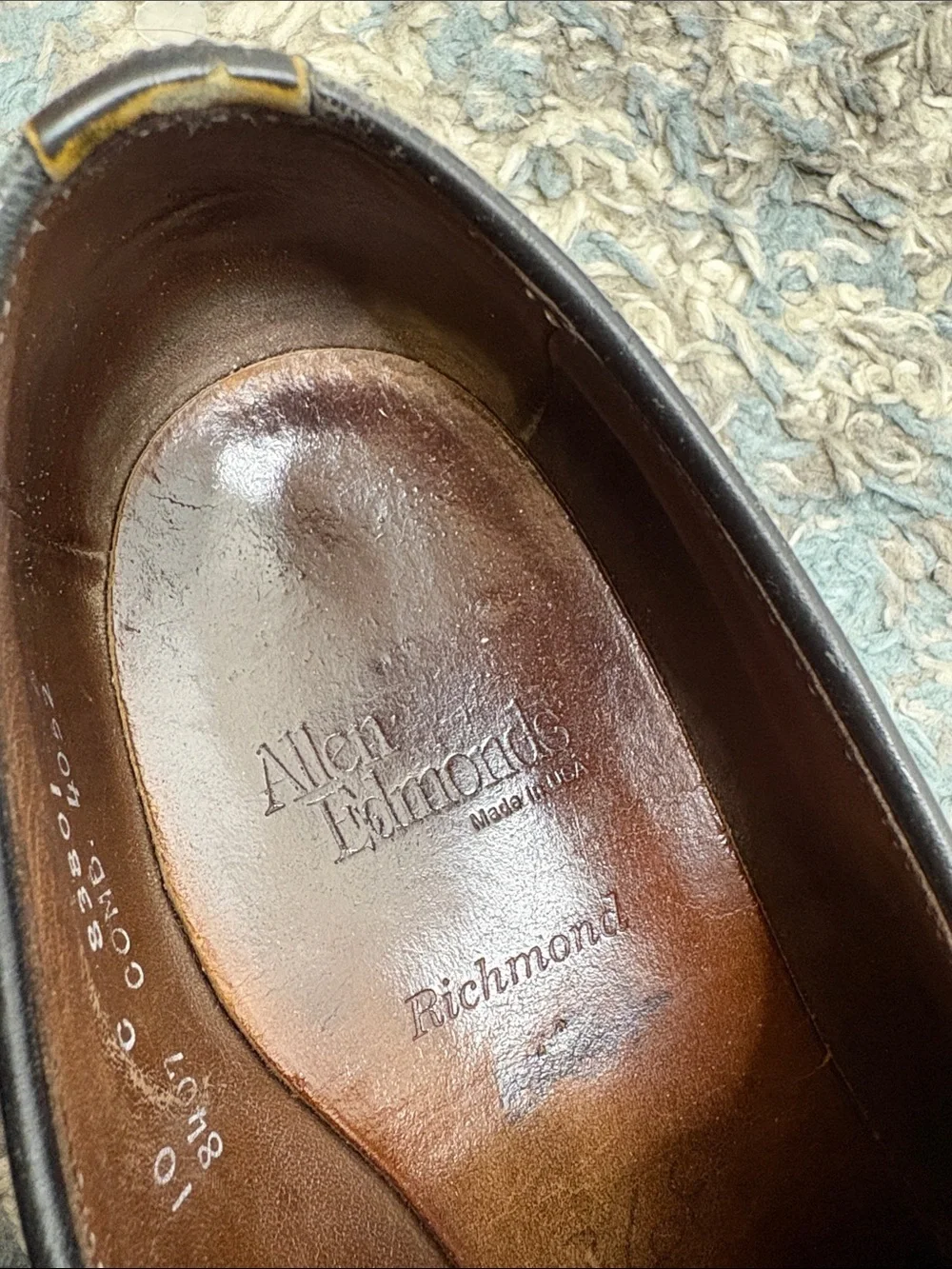 Allen Edmonds Shoes Mens 10 C Richmond Leather Oxford Wingtip Brogue Office